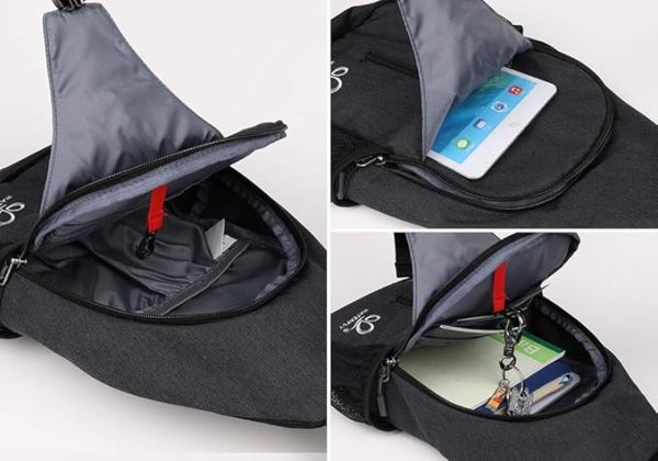 WATERFLY Crossbody Sling Backpack Sling Bag Travel Hiking Chest Bag Daypack - Image 2
