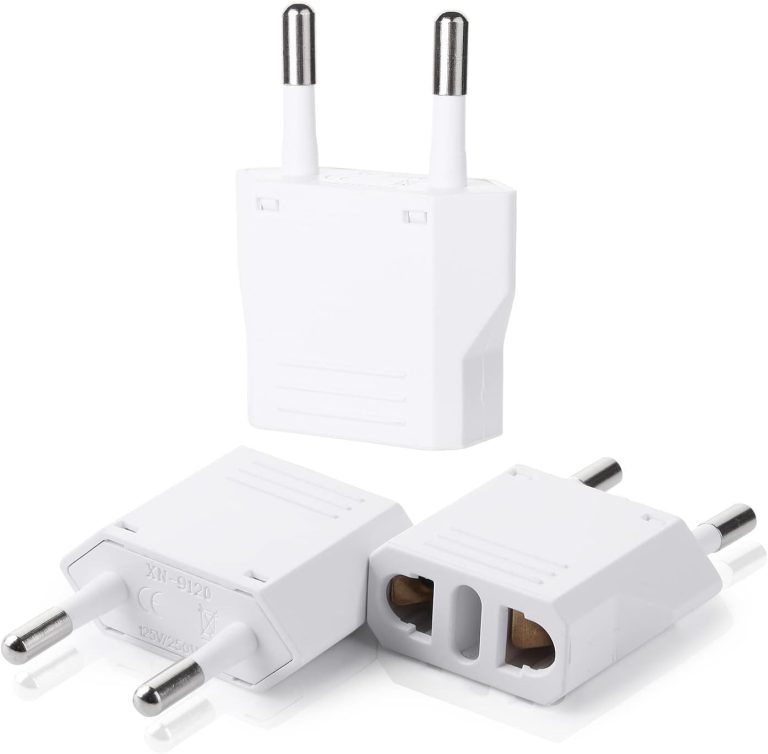 Bates- European Plug Adapter, 3 pc, Travel Adapter, US to Europe Plug Adapter, EU Adapter, Electrical Adapters, Converter Plug, European Outlet Adapter, Travel Plug Adapter, Converter Plug for Europe